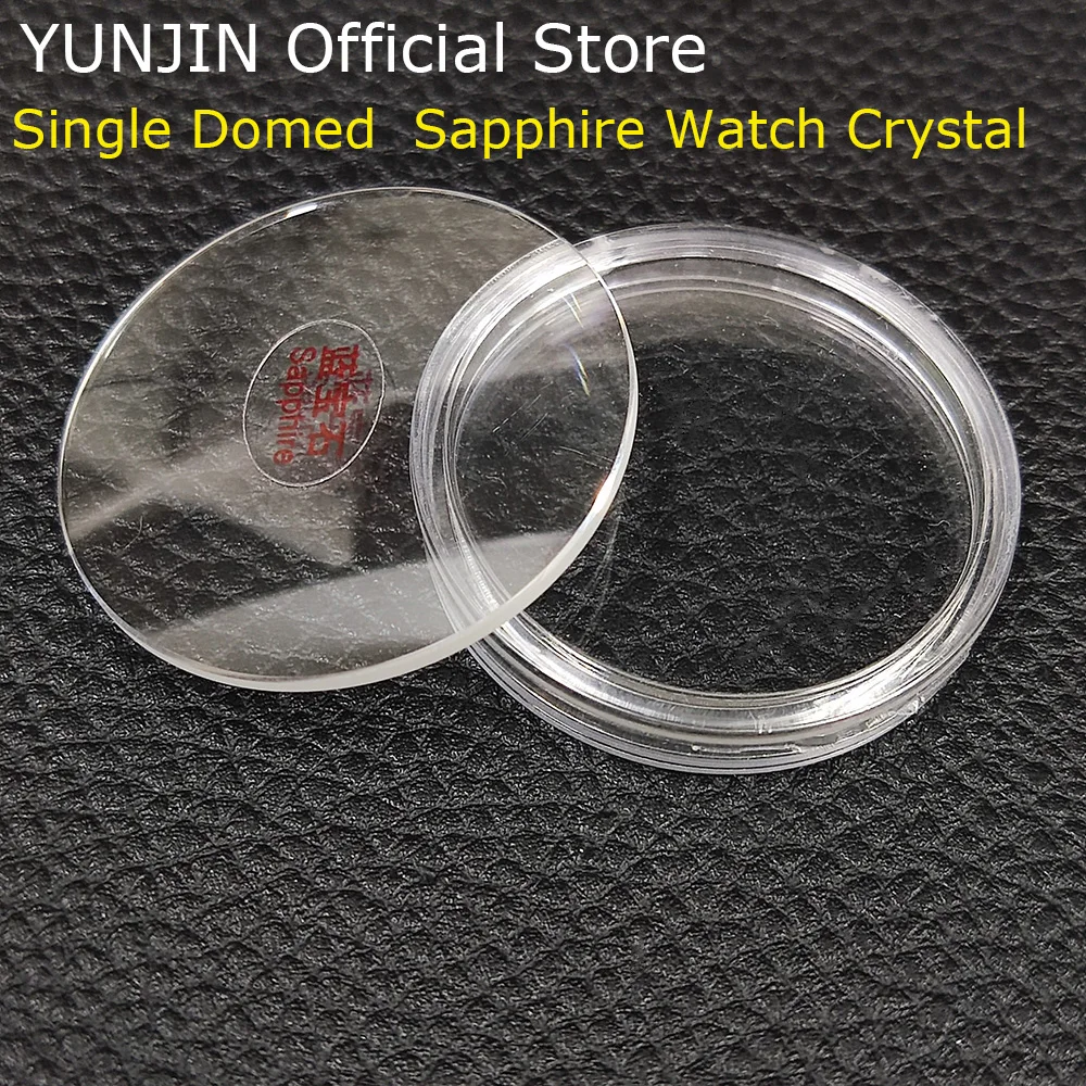 1-2.3mm Edge Thick Single Domed 24-40.5mm Sapphire Watch Crystal Clear Magnifying Round Convex Glass for Watchmakers