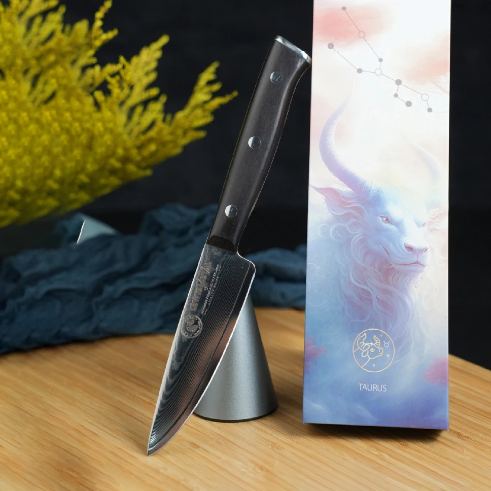 

4-дюймовый нож для очистки овощей, 67 слоев дамасской стали, лезвие AUS-10, тесак, нарезка стейка, пилинг, фруктовый барбекю, кухонный нож, деревянная ручка