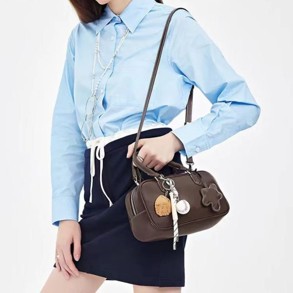 

Ретро-сумка-сэтчел с верхней ручкой для женщин, кожаная сумка через плечо, модная сумка-бублик, милая квадратная сумочка, женский модный аксессуар