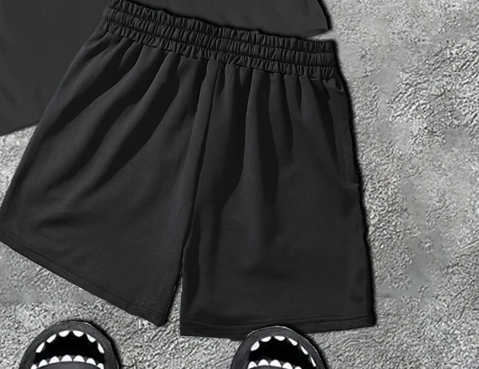 شورت رياضي كاجوال للرجال مع جيوب برباط مطبوعة، شورت رياضي ناعم وفضفاض مناسب لجميع المواسم