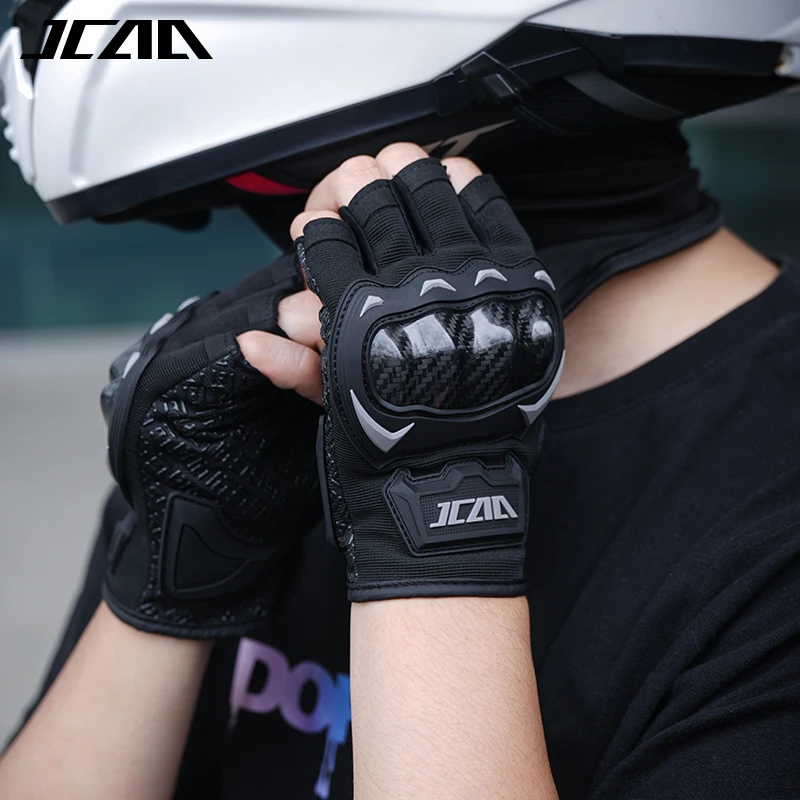 JCAA Half Finger Summer Motorcycle Gloves Men Women Breathable Riding Gloves for Biker Cycling Fingerless Design