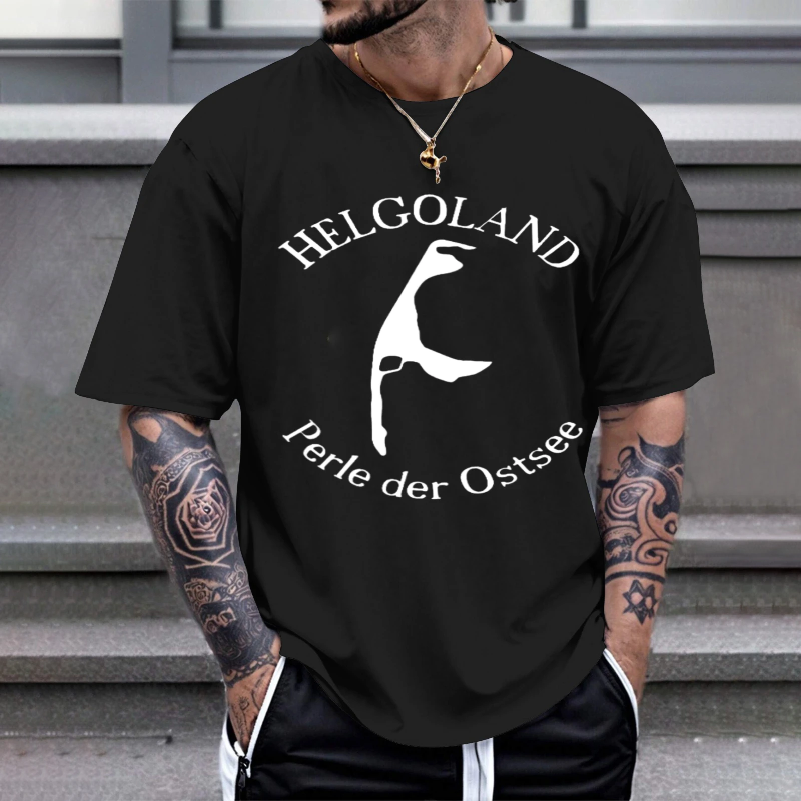 Herren-T-Shirt Helgoland, Perle des Ostsees, perfekt für Freizeitkleidung, Partys und Karnevalsoutfits