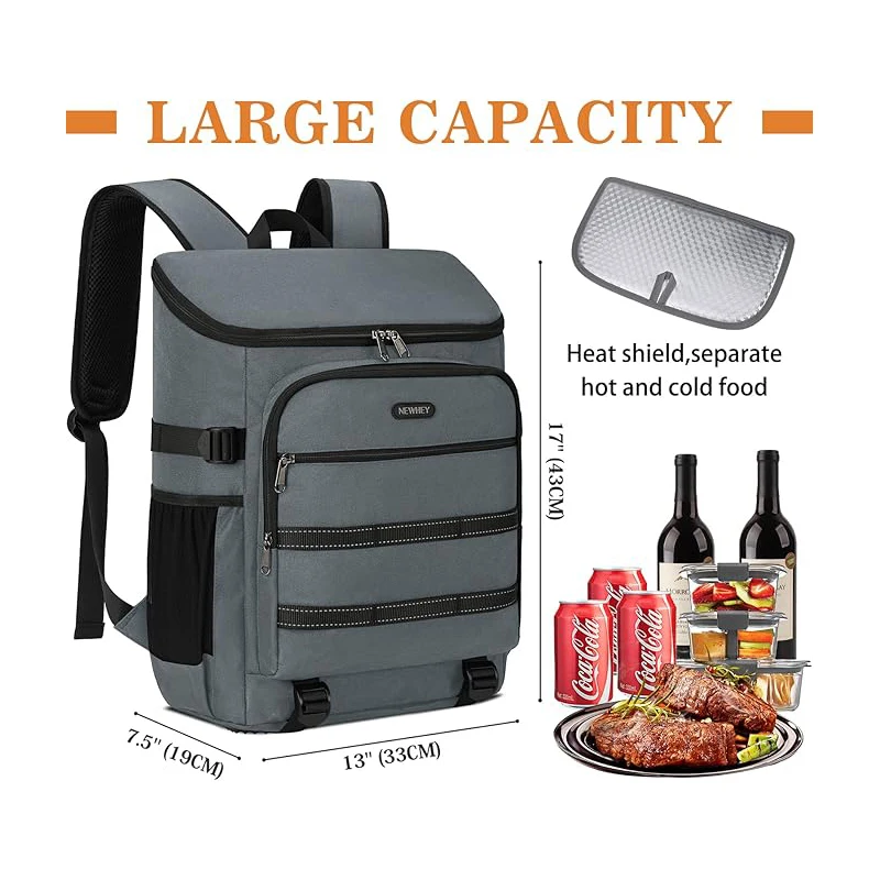 Travel Cooler Backpack Waterproof Insulated Ice Chest Backpack Thermal Leakproof Cooler Lunch Backpack for Picnics Camping Hikin