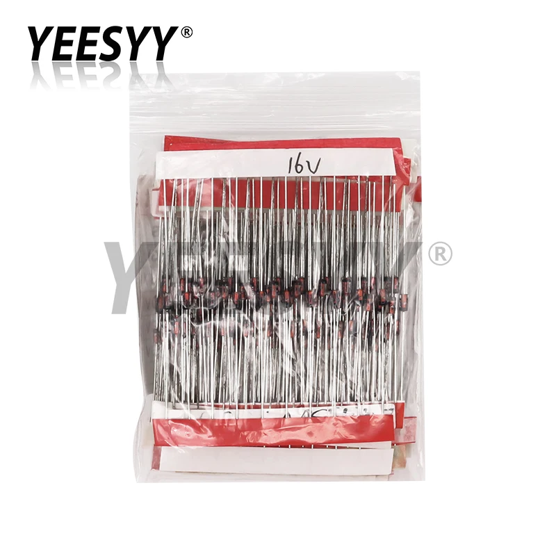 340pcs 1/2W Zener Diode Assorted Kit DO-35 0.5W 2V-47V 34Values Each 10pcs DIY Sample Set