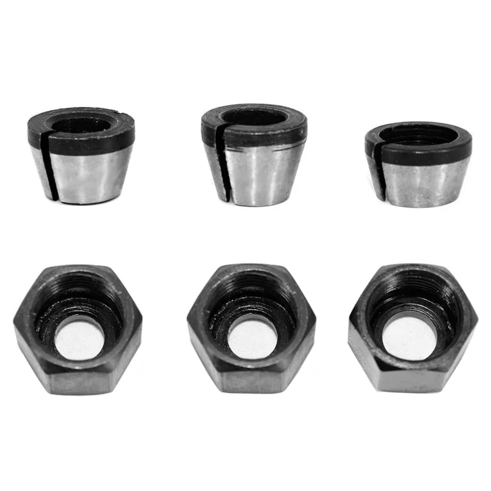 6/12PCS 6/6.35/8mm Milling Cutter Collet Adapter Collets Chuck Engraving Trimming Machine Electric Milling Cutter Accessories