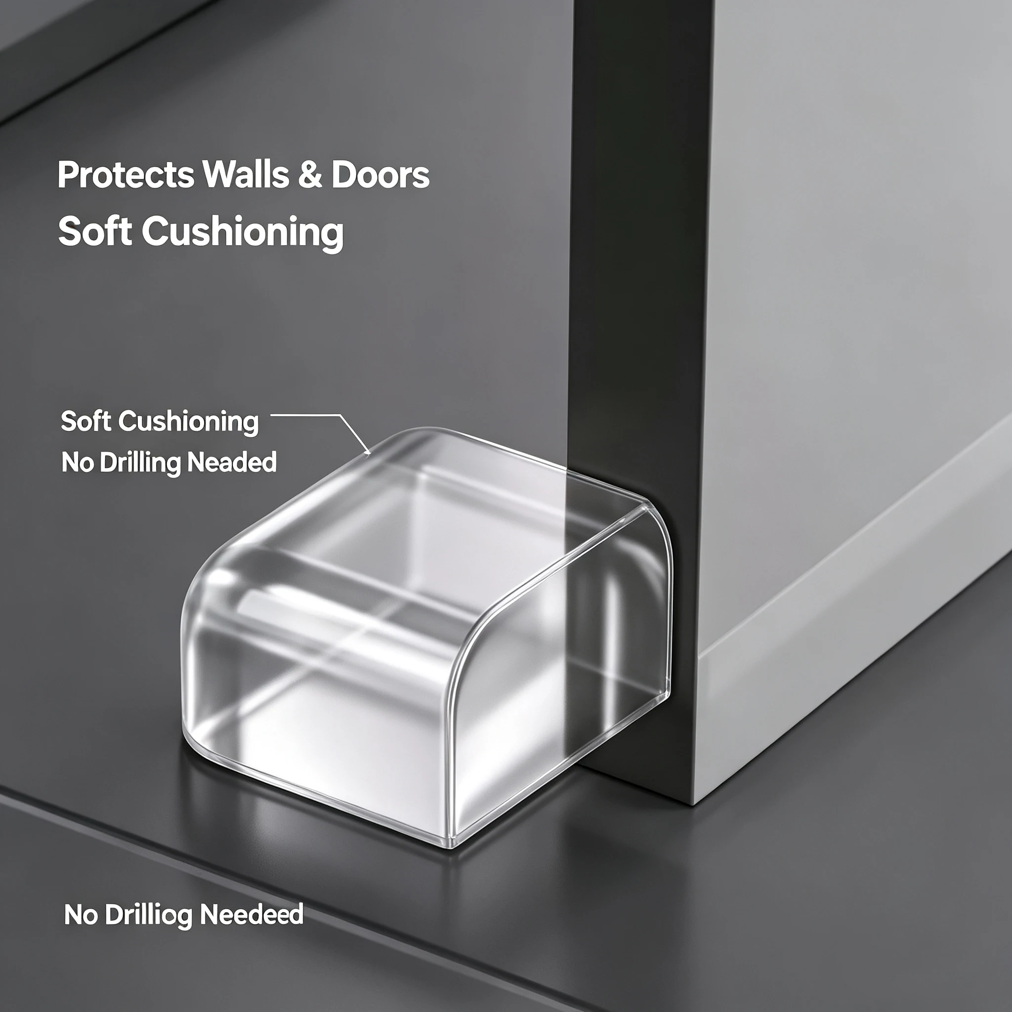 1/4Pcs Door Stopper Punch-free Transparent Self Adhesive Door Holder Door Stop For Home Protect Walls And Furniture Accessories