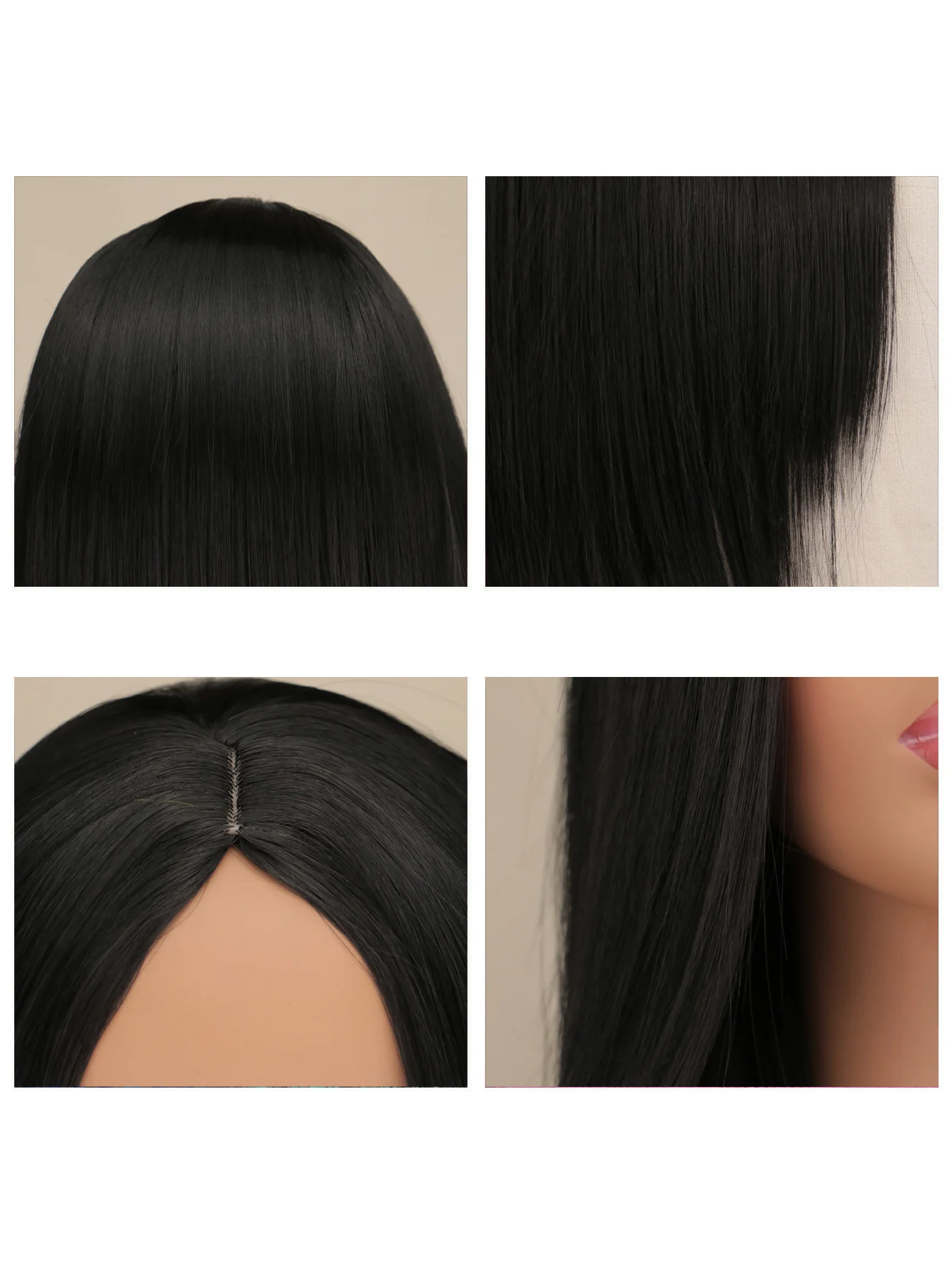 

QQXCAIW Women Long Straight Synthetic Hair Wigs Women Halloween Anime Costume Heat Resistant Wig Purple Black Brown 9 collors
