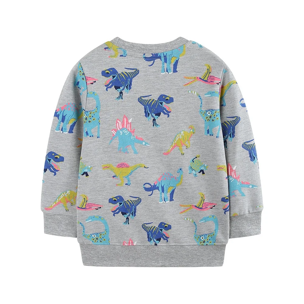 Jumping Meters 2026 Dinosaurs Printed Boys Sweatshirts For Kids 2-7T Autumn Spring Festival Tops Animals Theme Kids' Clothing