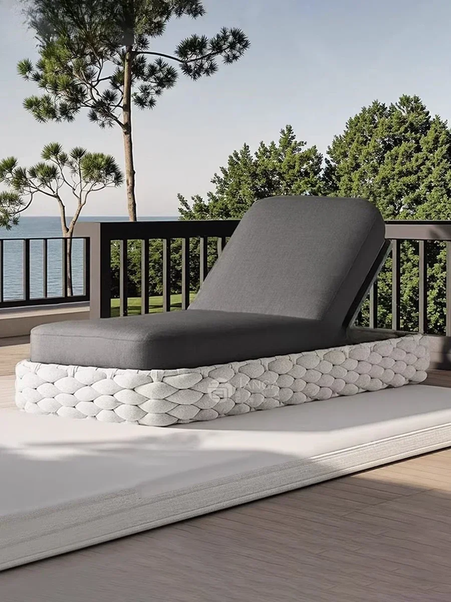 Outdoor courtyard bed terrace leisure rattan lounger