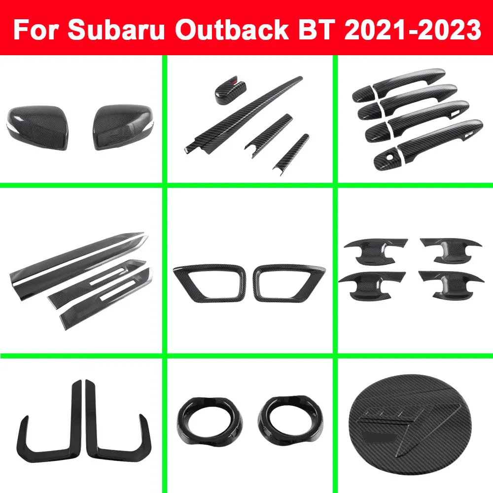 

Для Subaru Outback BT 2021 2022 2023, боковое зеркало заднего вида из АБС-пластика, крышка бака, дверная ручка корпуса, рамка, чаша, противотуманная фара, аксессуары