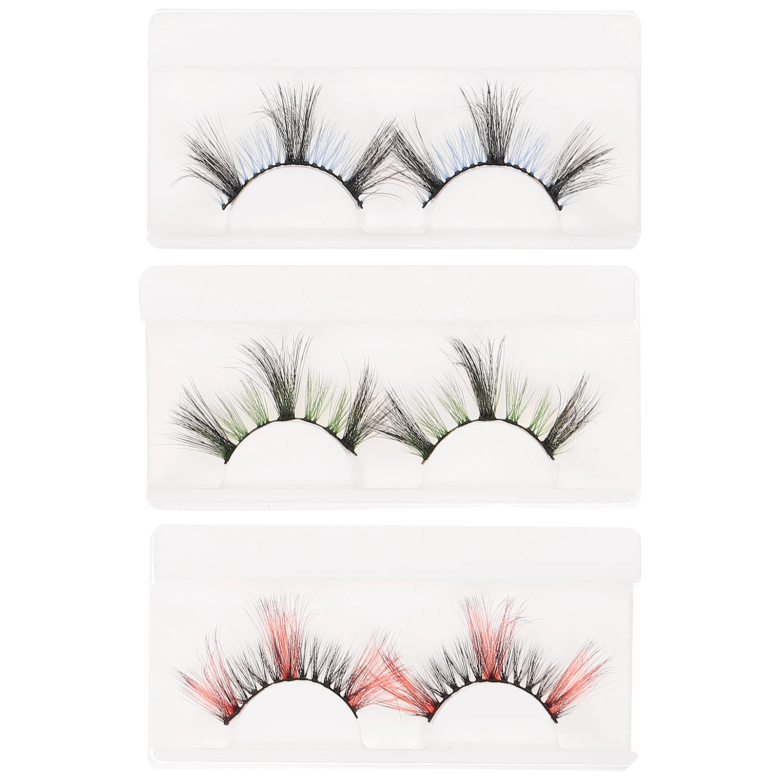

Colored Fake Eyelashes for Women Makeup False Lashes Natural Party Cosplay 3 Pairs