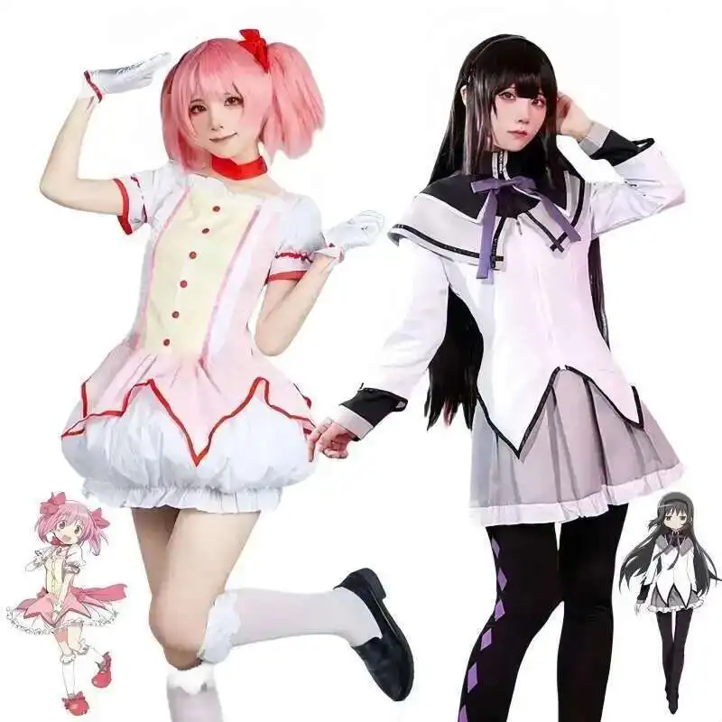 

Magical Girl Puella Magi Madoka Magica Homura Akemi Kaname Madoka Cosplay Costume Fighting Uniforms for Mahou Shoujo Full Set