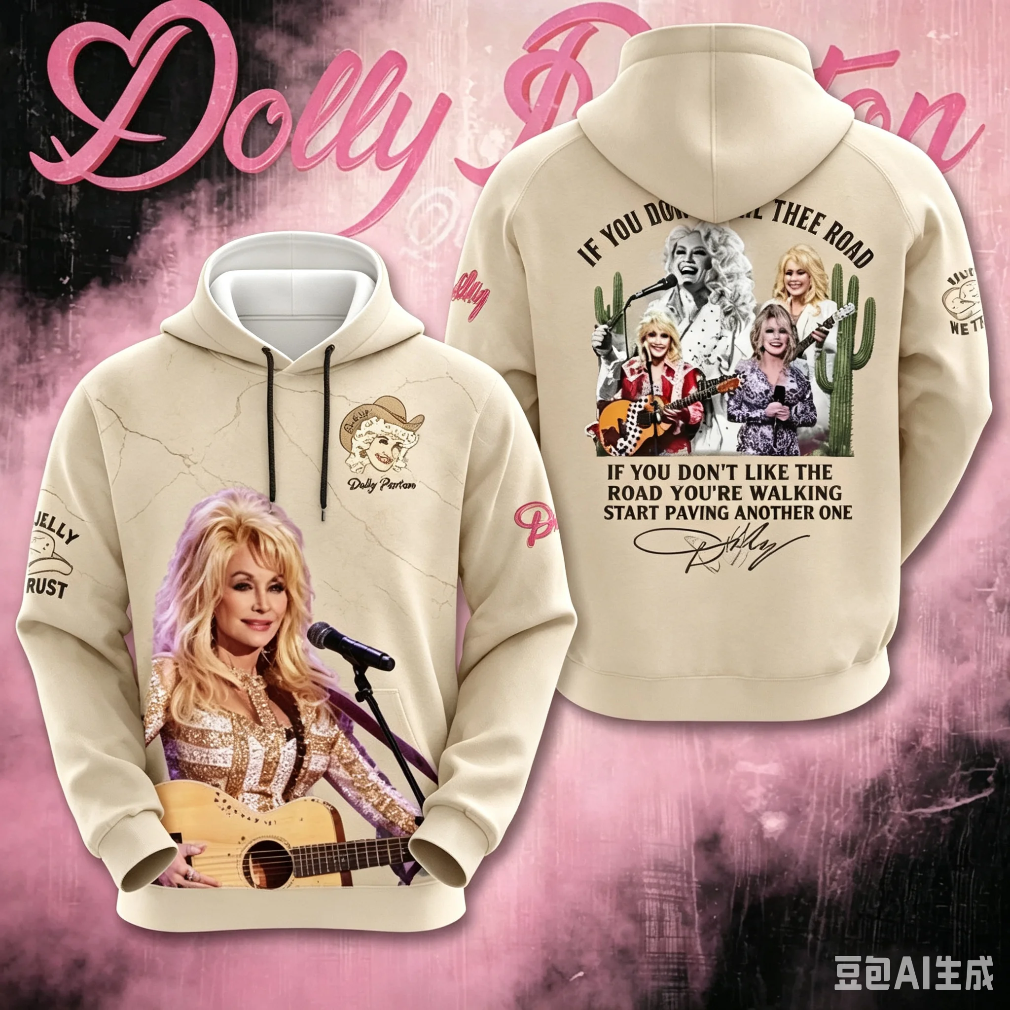 Dolly Parton 80th Anniversary Hoodie 3D All Over Print Pullover Sweatshirt Country Music Singer Fan Gift Tops Family Matching
