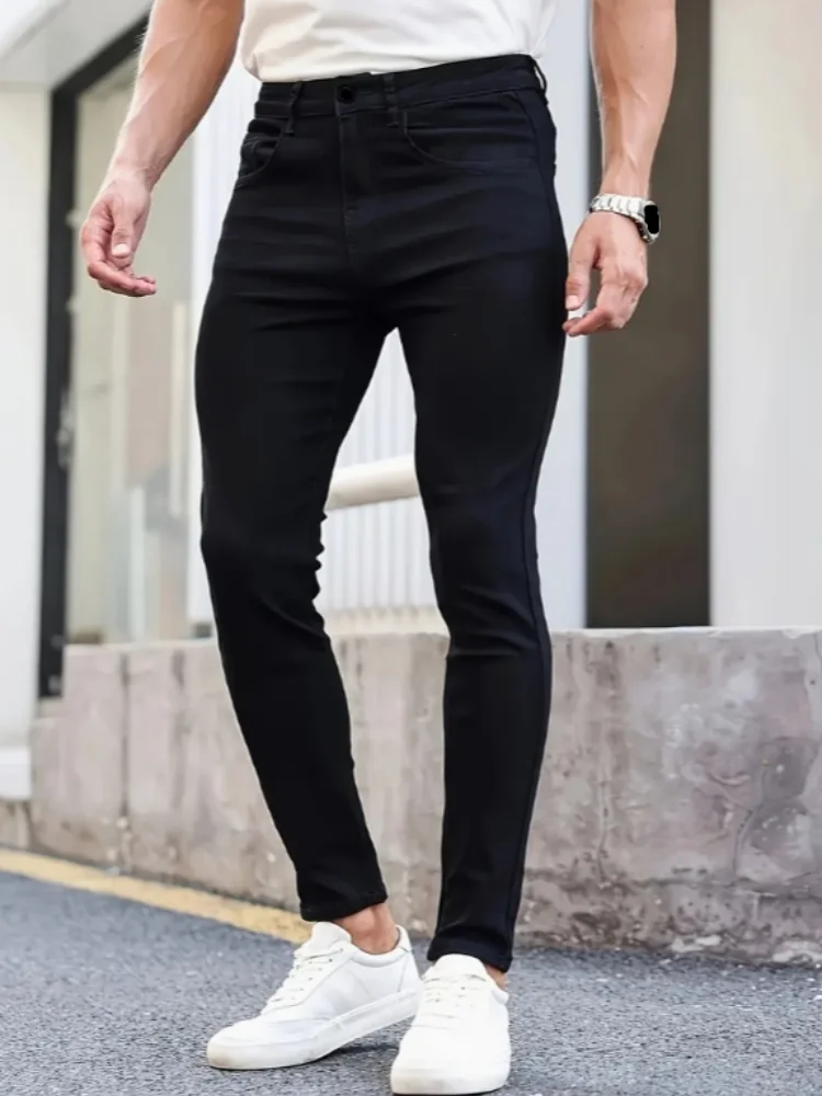 Мужские черные джинсы Slim Fit, вечный силуэт встречает современную эргономику