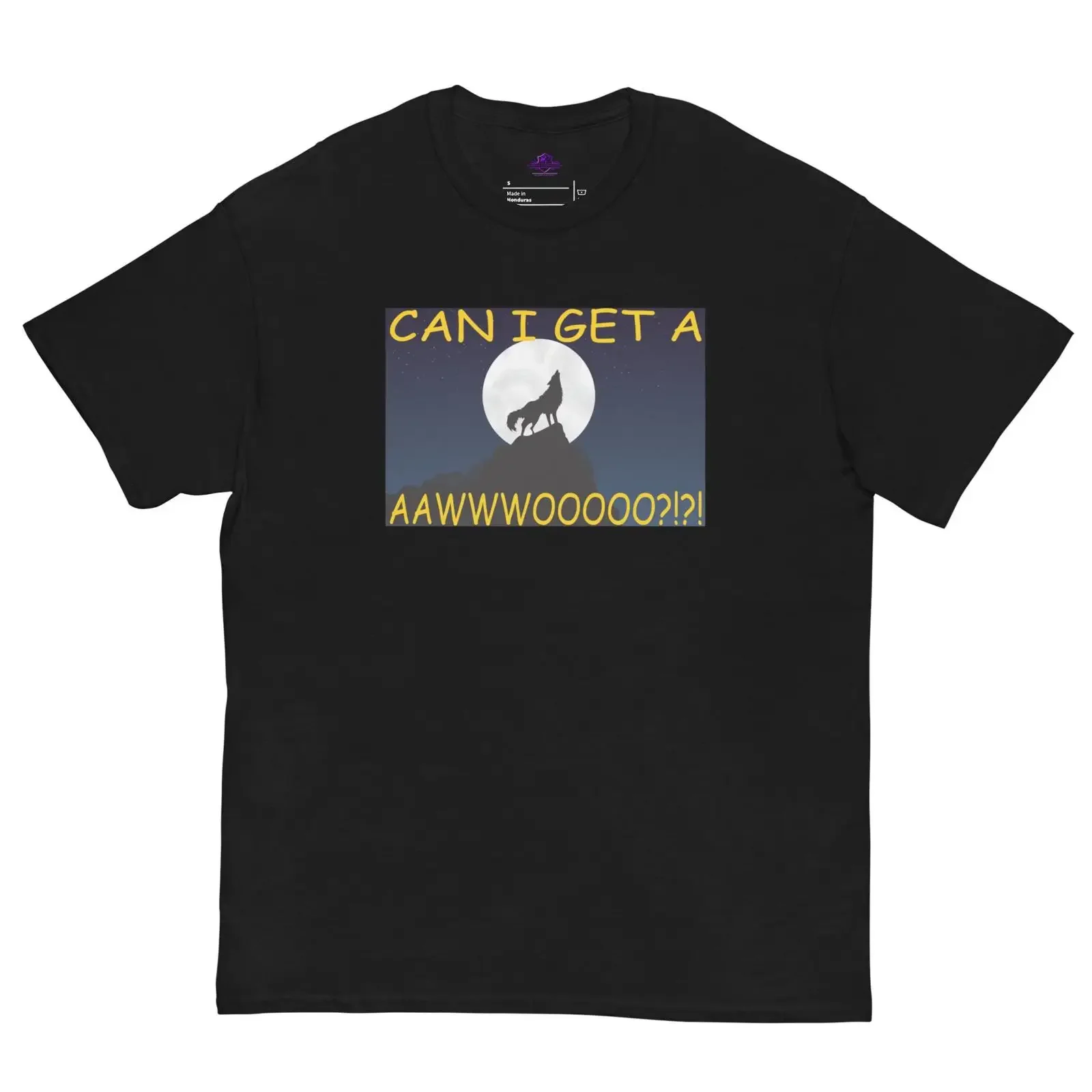 Can I get a Awoo Funny Wolf T Shirt Furry Humor vintage Washed Versatile Stylish Breathable Comfortable Casual Stretched