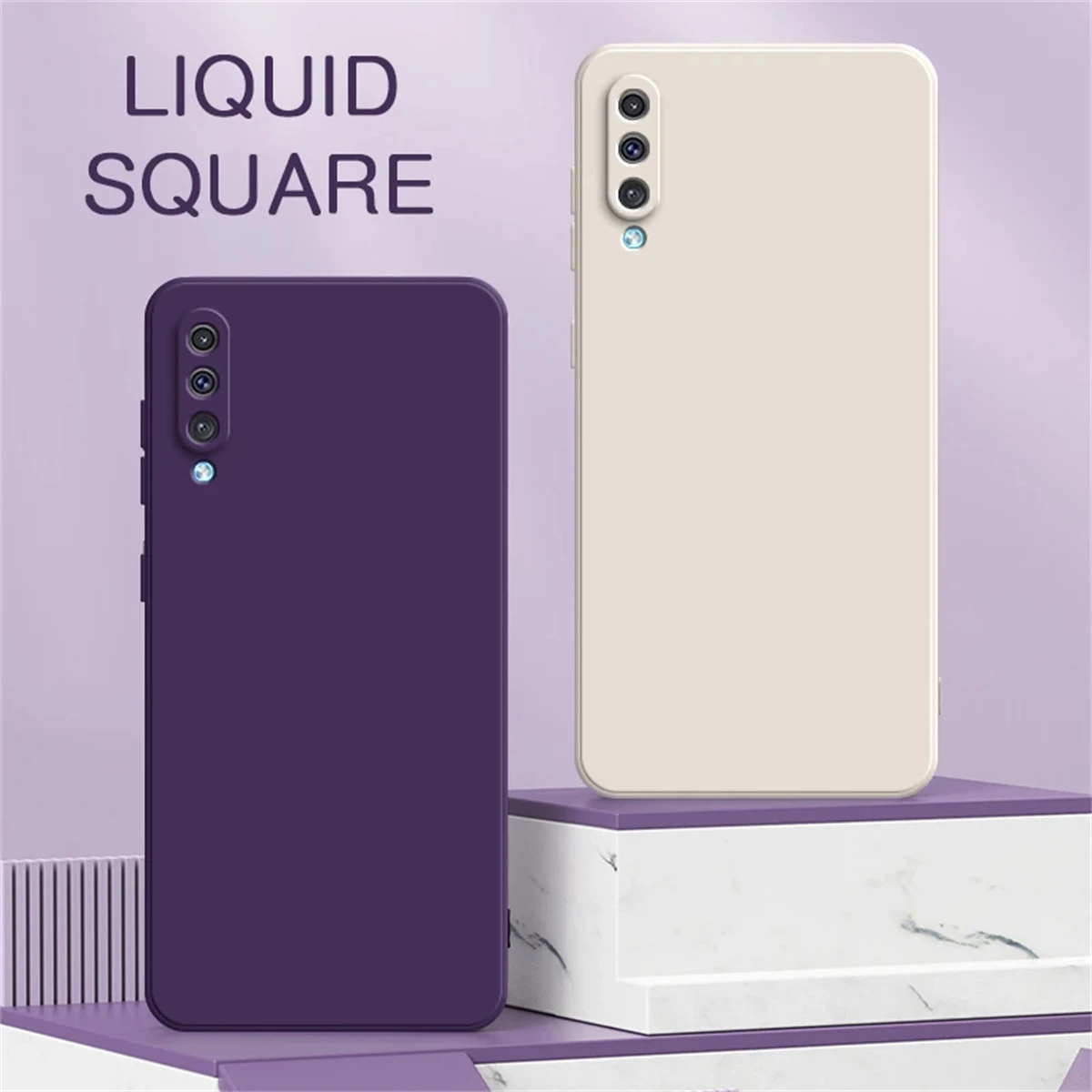 

Original Square Liquid Silicone Cute Case for Samsung Galaxy A30S A50 A50S Camera Protection Back Covers A 50 30 S SamsungA50
