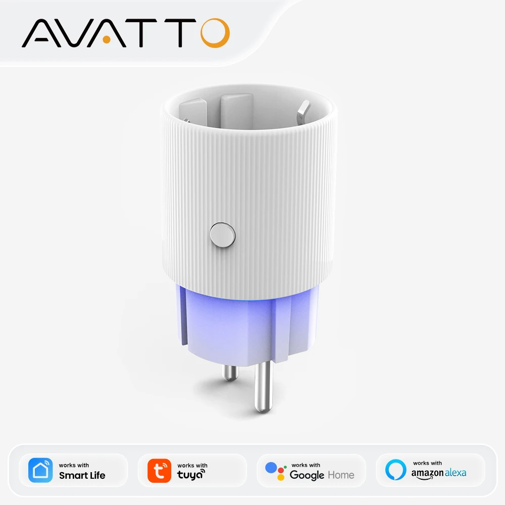 

AVATTO EU 16A Smart Plug WiFi Socket With Energy Monitoring Function Voice Control Works With Tuya Alexa Google Home Alice