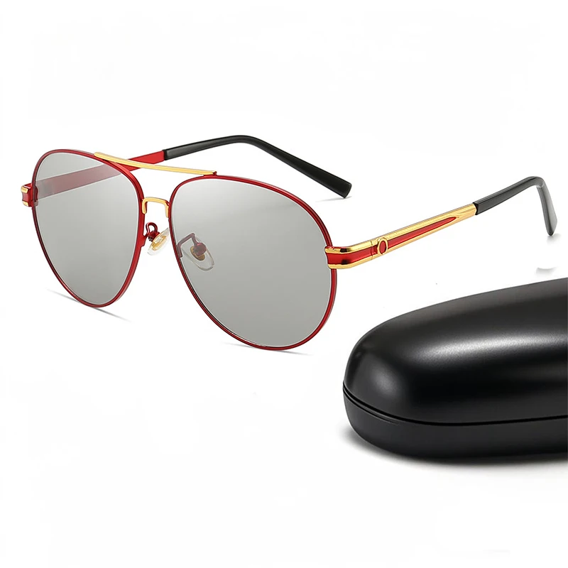 

Chameleon Pilot Polarized Sunglasses For Men Women Outdoor Driving Fishing Photochromic Sun Glasses Fashion Design Male Eyewear