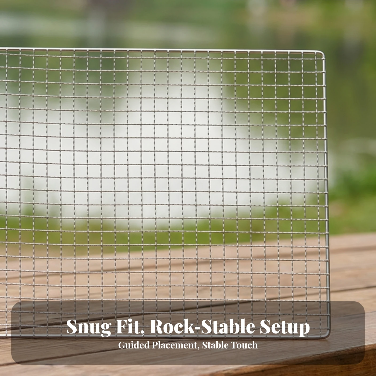 Stainless Steel Grill Mesh Anti-Corrosion Stainless Steel Grill Grate Rectangular Cooking Grate Long-Lasting Cooking Rack With