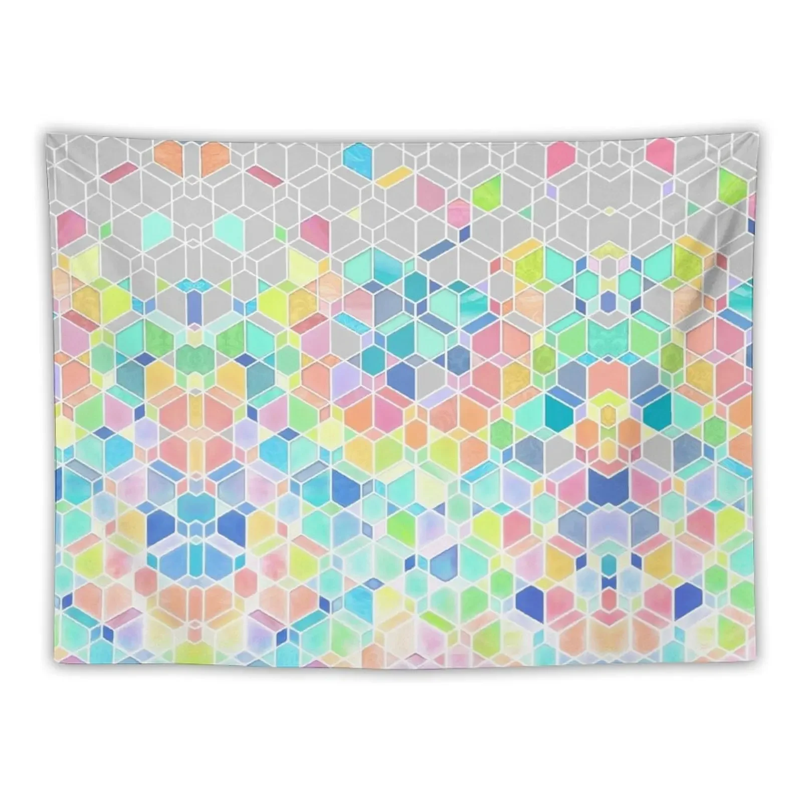 

Rainbow Cubes & Diamonds Tapestry Room Decor For Girls Carpet On The Wall Tapestry