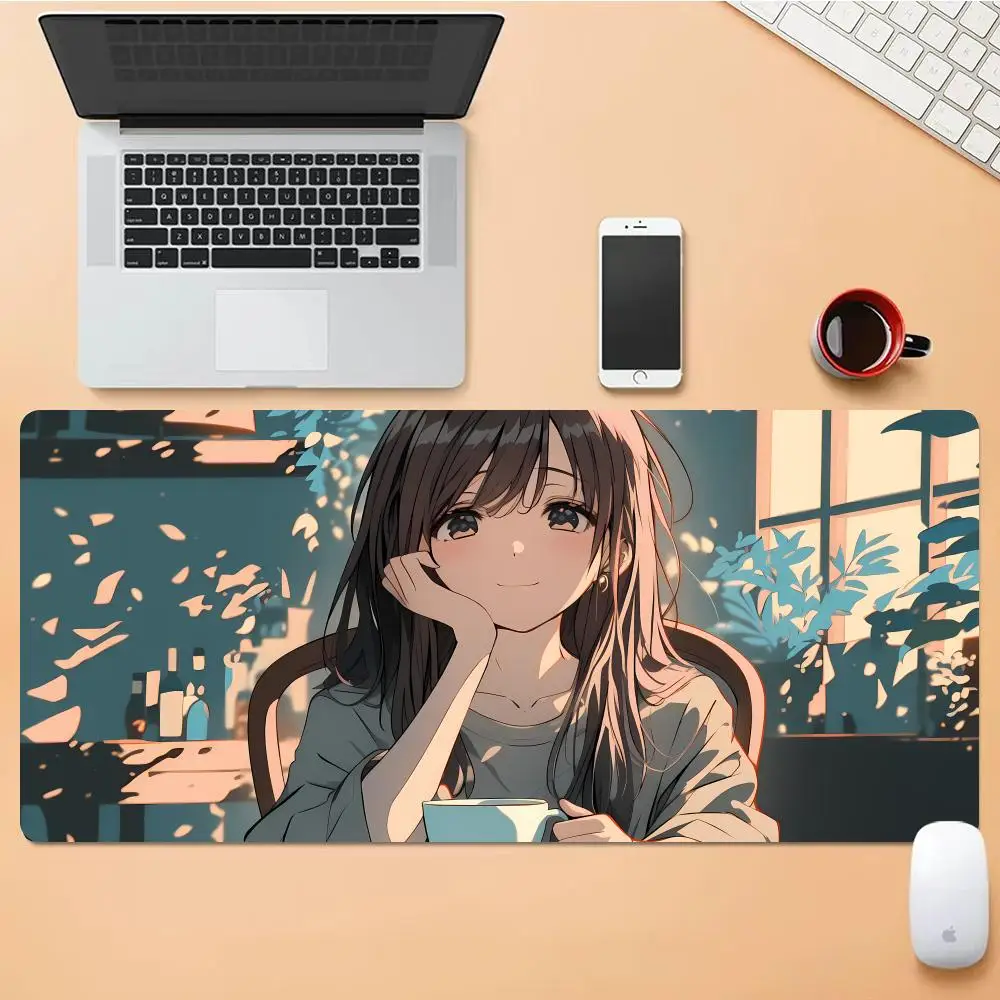 

Mouse Pad Desk Mouse Pad Cute Different Anime Girls HD Desk Pad Extended Gaming Keyboard Mats Large XXL Gamer Mousepad 90x40