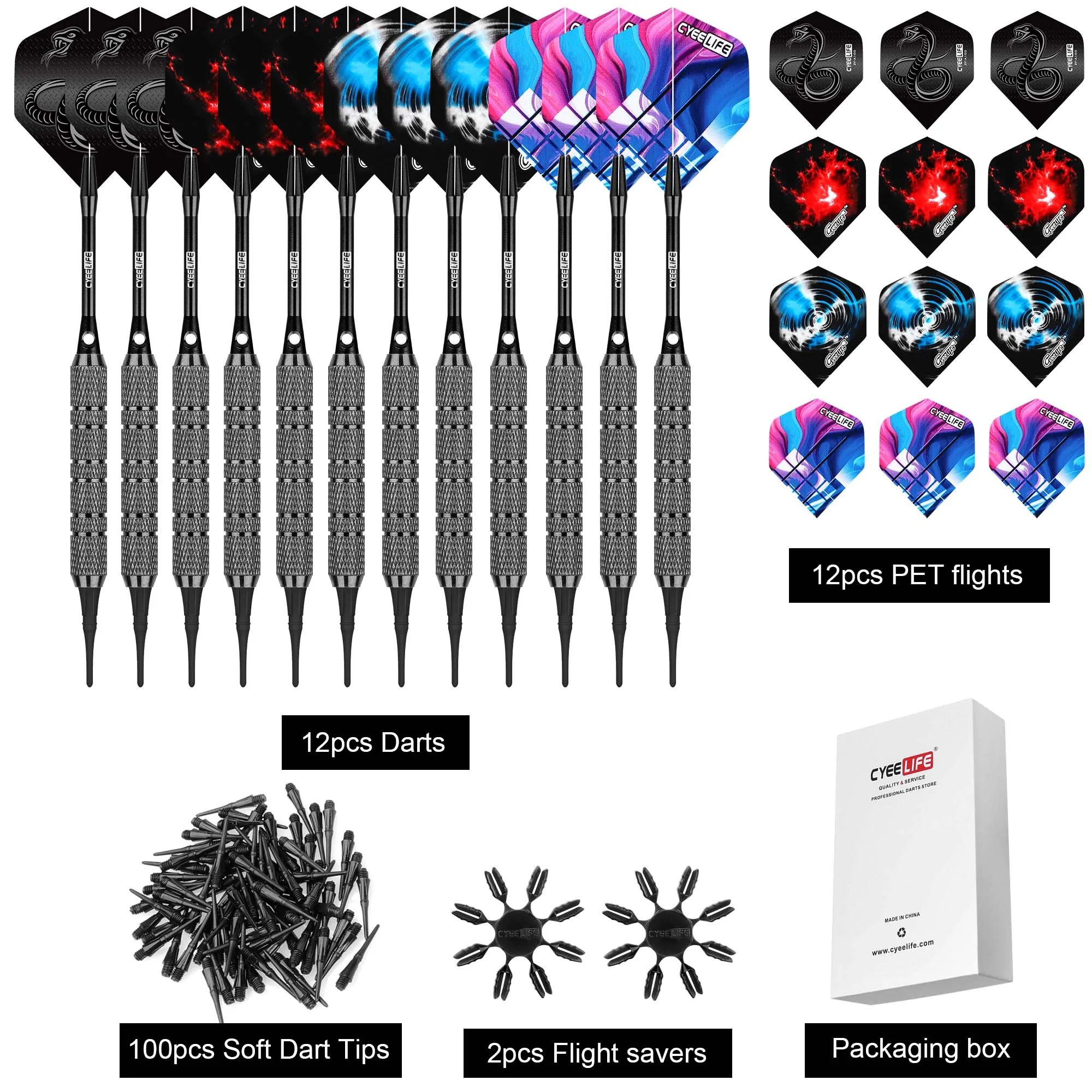 Cyeelife 18g/ 20g soft darts safety practice home entertainment adult competition fall resistant integrated set