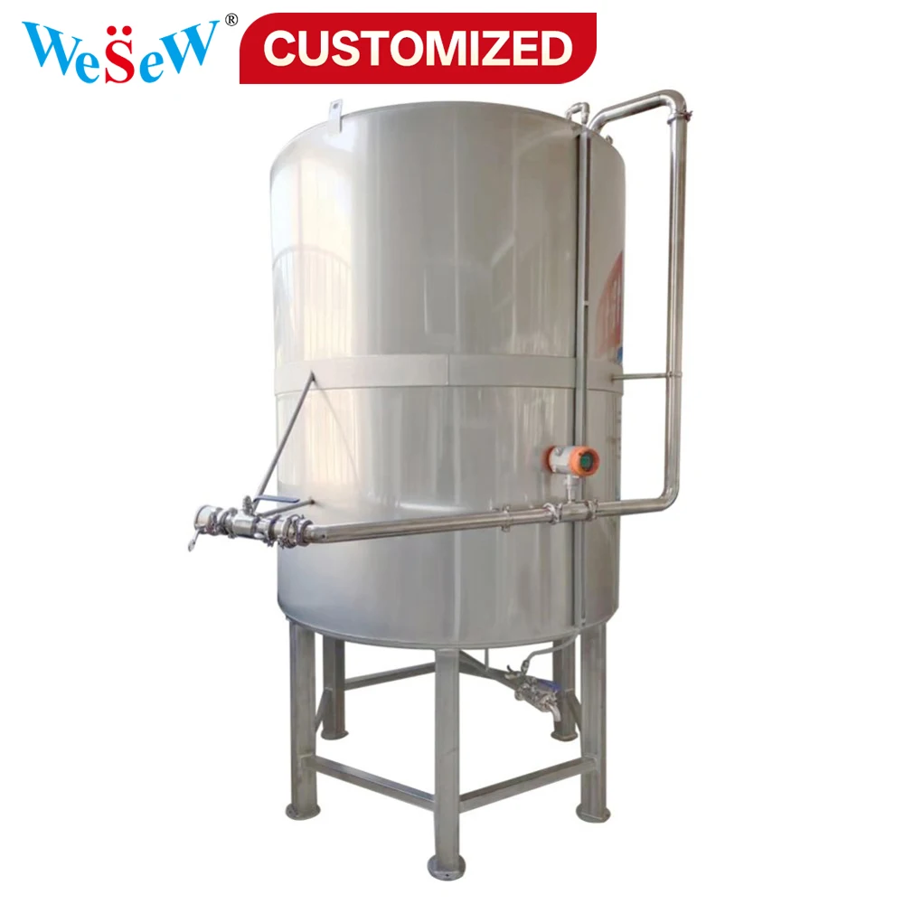 

Stainless Steel Liquid Storage Tank 1000L Container Chemical Reaction Vessel Elevated Buffer Tank Dairy and Beer Material Storag