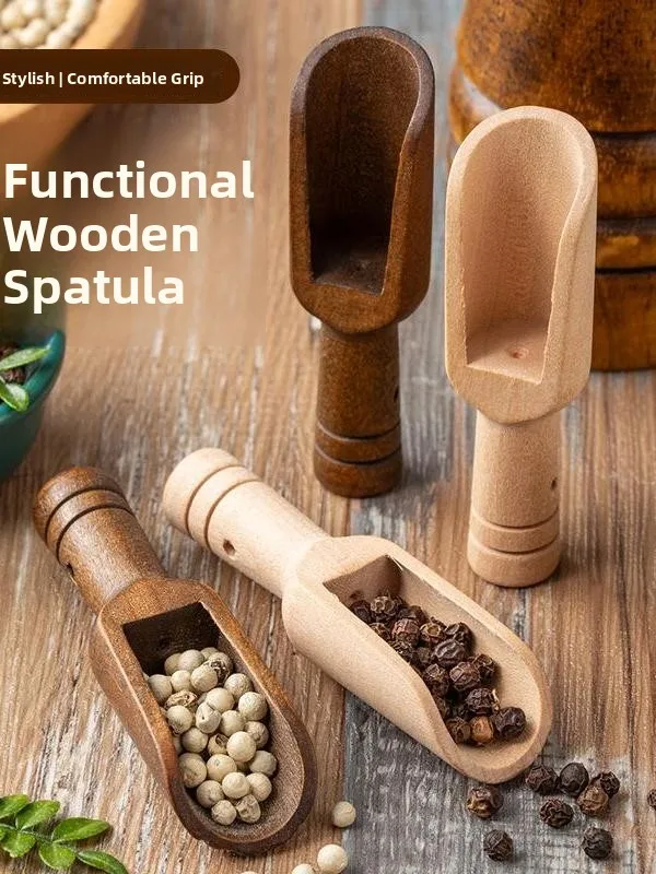 Chinese Sle Wooden Salt Spoon Herbal Medicine Poer Measuring Spoon Coffee Utensil Tea Le Serving Spoon