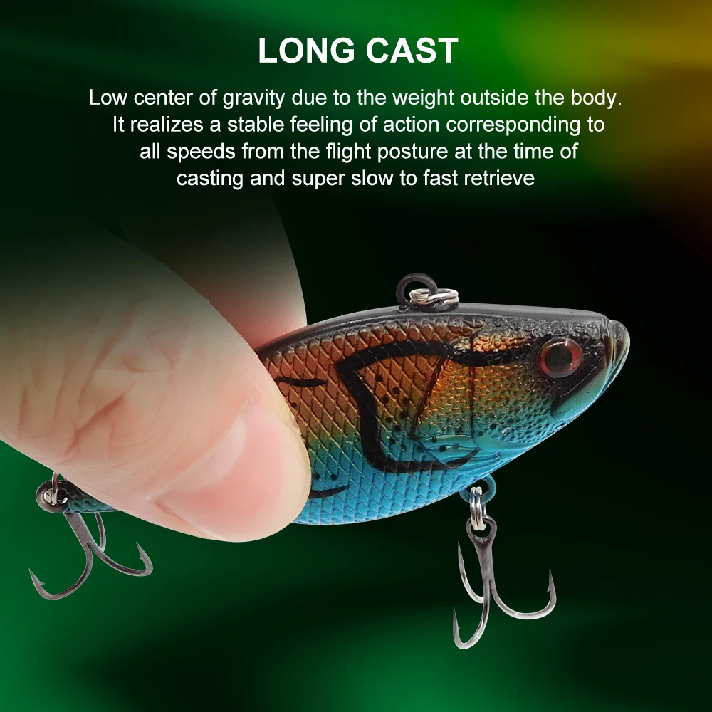 KESFISHING NEW Plastic Lure VIB 64mm 12g Isca Artificial Sinking Vibration Making Noise Hard Bait For all Fish