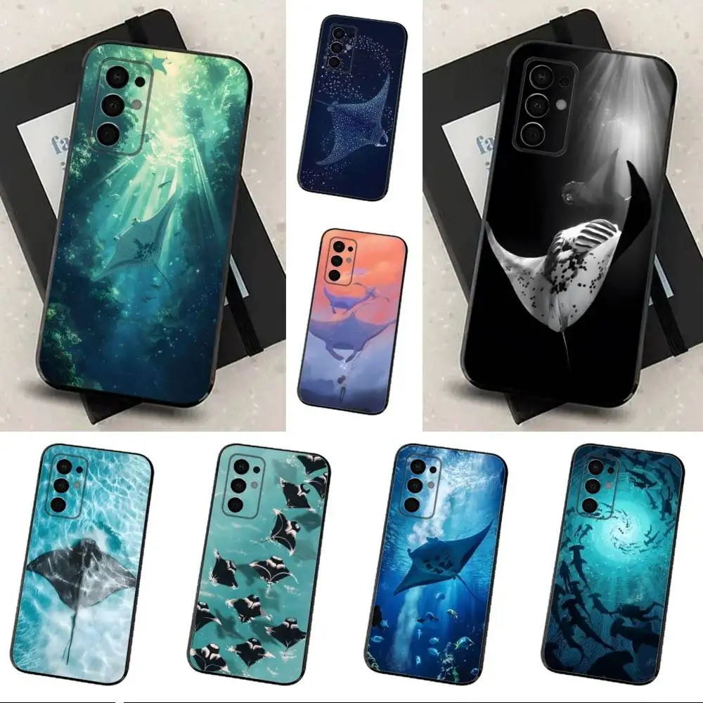 

Manta Ray Ocean Animal Phone Case For Samsung Galaxy A73,31,8,9,53,32,72,41,J7,52,71,22,Note Soft Black Silicone Cover