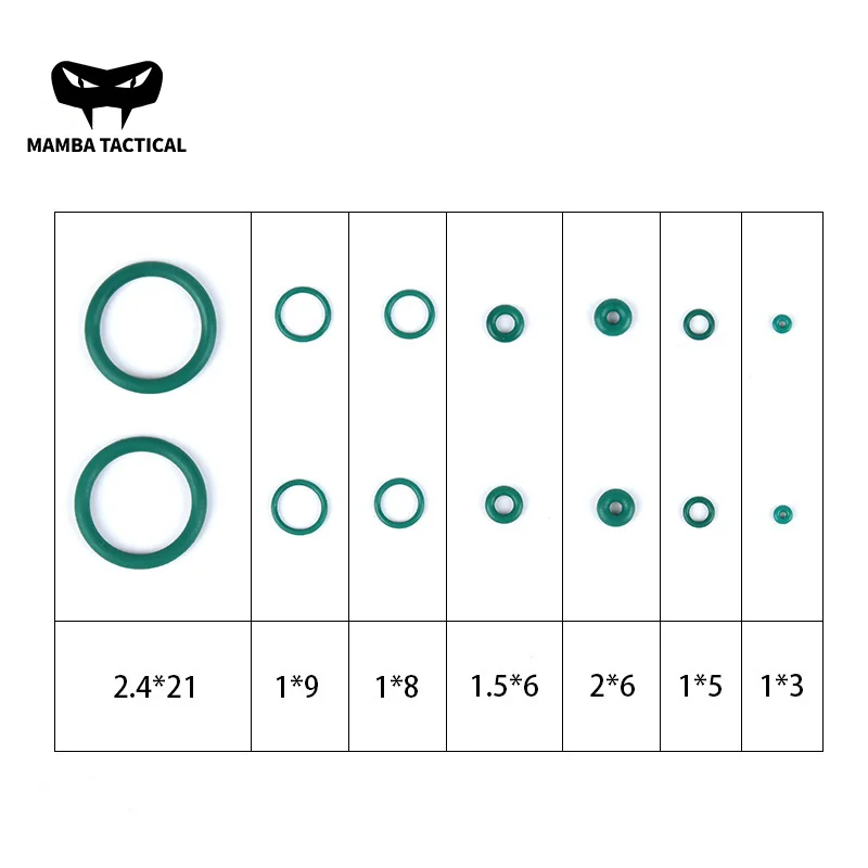 Tactical Magazine O Ring in gomma fluorurata Set per gbb marui tm glock 17 g17 Glock guarnizione ad anello in Silicone piatto verde Airsoft