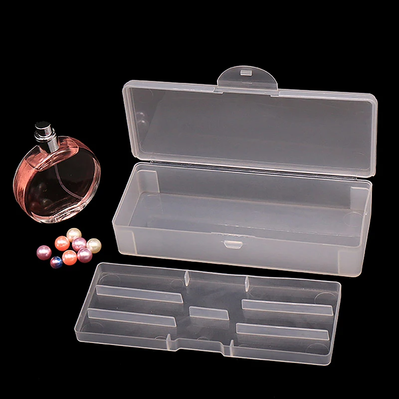 Rectangle Double-layer Nail Art Tool Empty Storage Box Tweezers Clippers Pens Polishing Nail Buffer Files Plastic Container