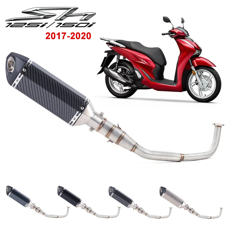 

Slip On Middle Link Muffler For Honda SH125 SH150i SH125i SH150 SH 125 150I 2017-2020 Motorcycle Exhaust Mascape Full System