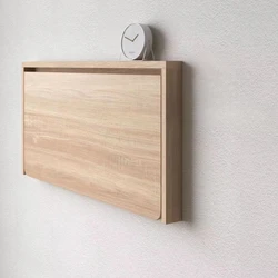 Invisible solid wood wall-mounted folding table computer table small wall-mounted storage cabinet multi-function study table