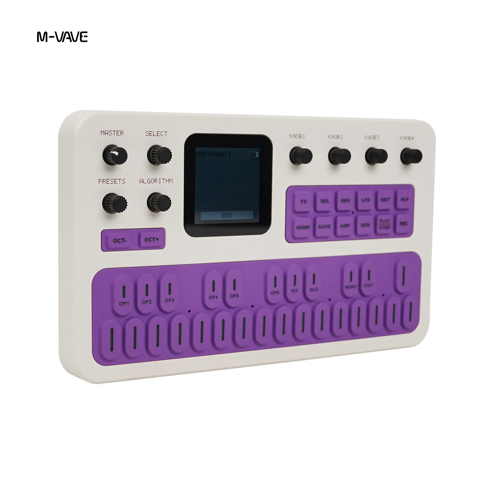 M-VAVE FM-1 Effect Pedal Portable Fm1 Bluetooth Synthesizer 12h Battery 6-Operator Speaker Midi 32-Algorithm 128 Preset Built-In