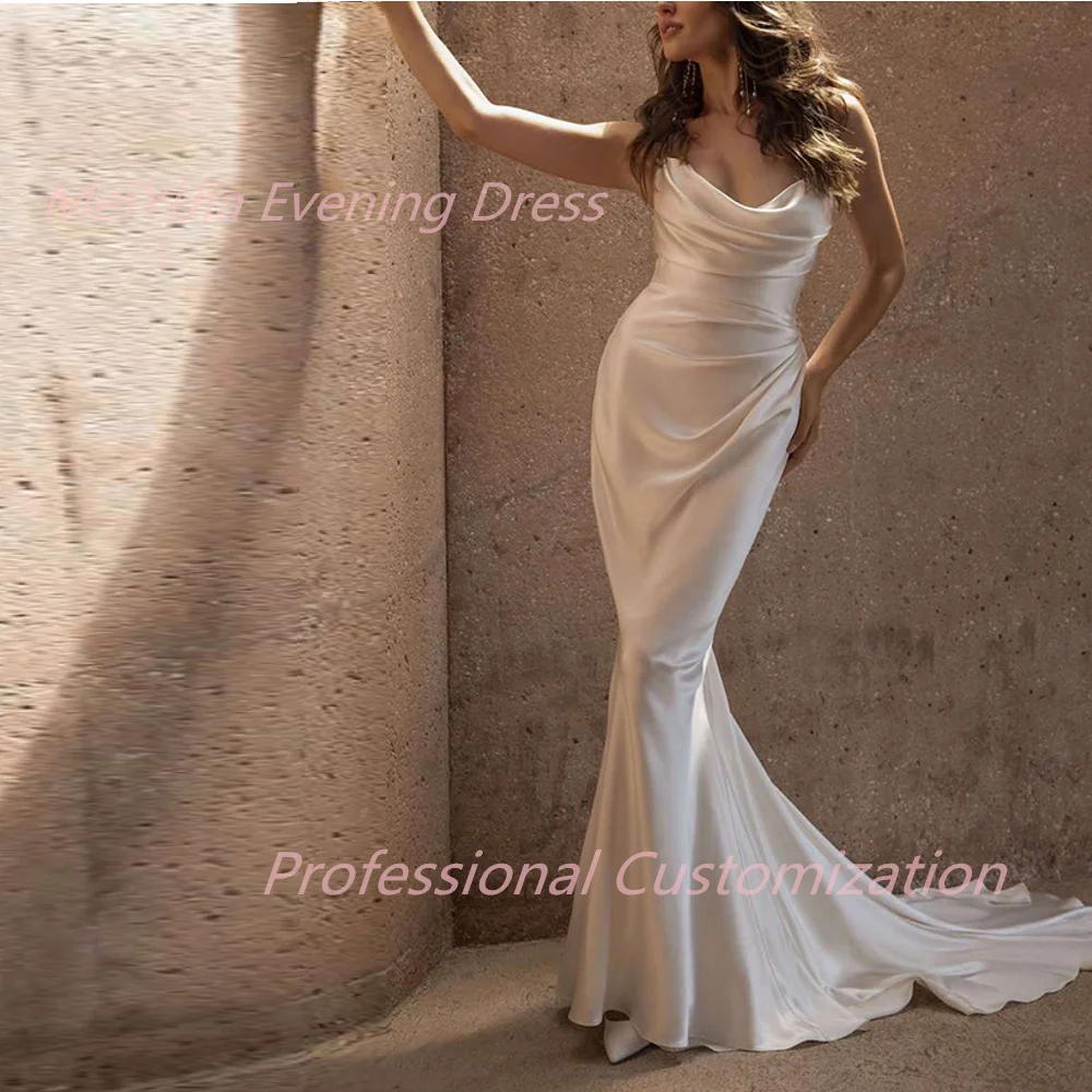 Meiyijia Evening Dresses Floor-Length Crepe Mermaid Sleeveless Backless Strapless Exquisite Luxurious Sexy السعود For Woman 2024