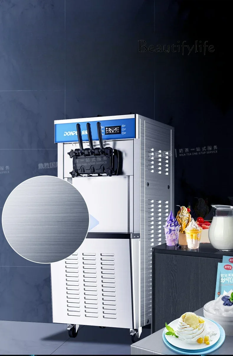 Commercial Vertical Automatic Ice Cream Machine Desktop Stall Cone Soft Ice Cream Machine