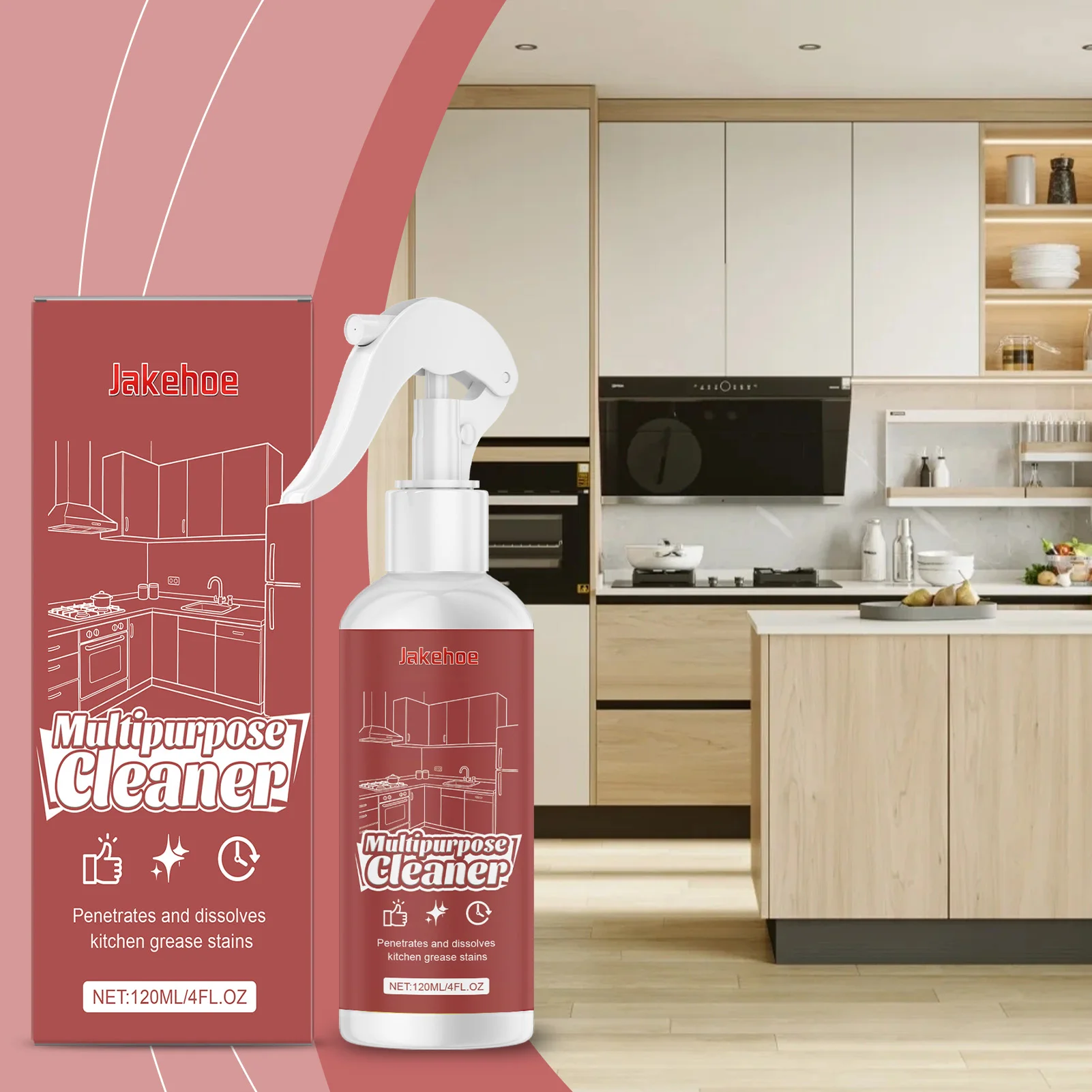 Heavy Duty Kitchen Degreaser Spray For Ovens Leaves Surfaces Sparkling Clean For Chome