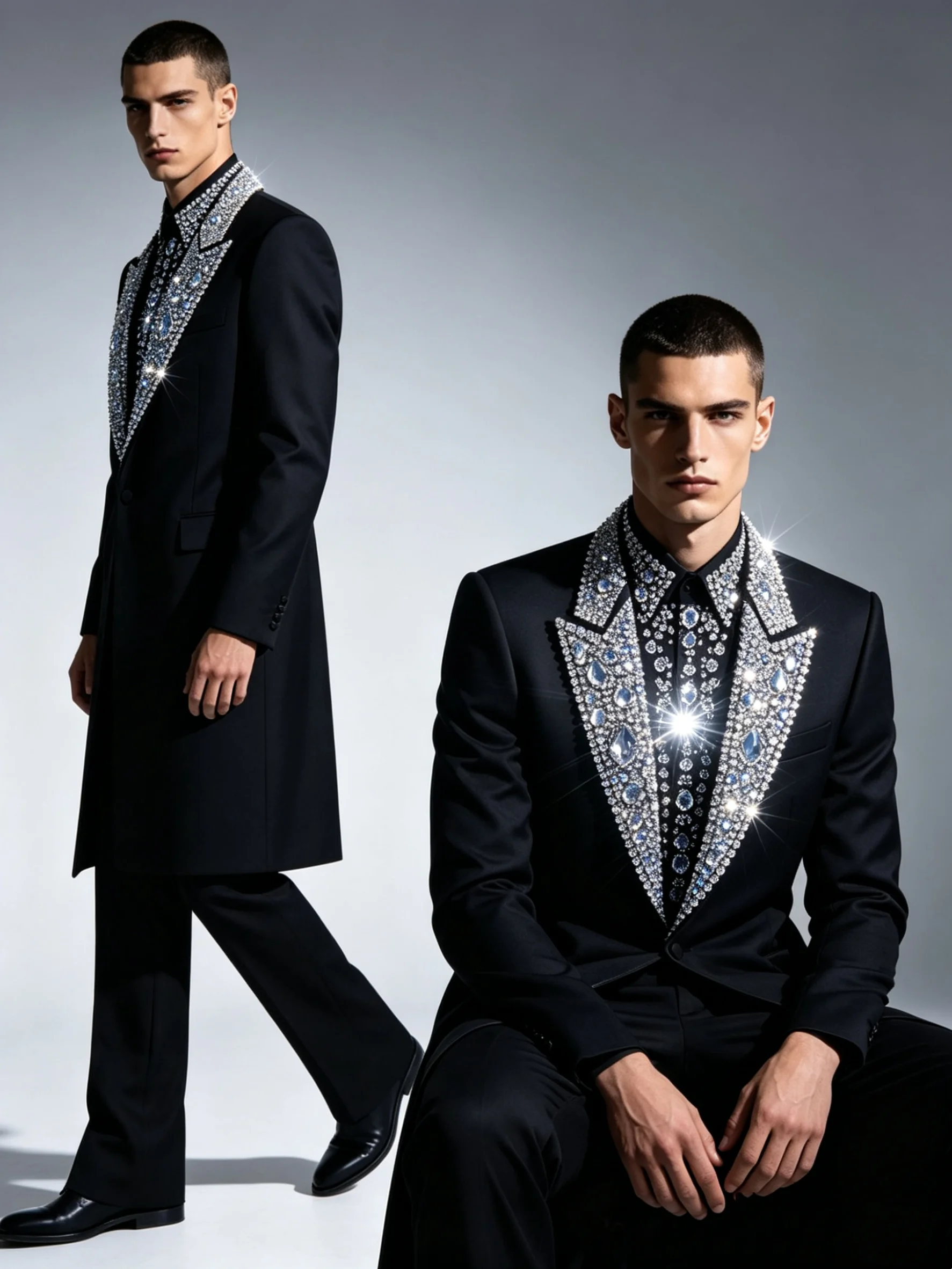 Traje de Hombre Negro con Cris - Formal Wear For Men Black Suit reseña y precio