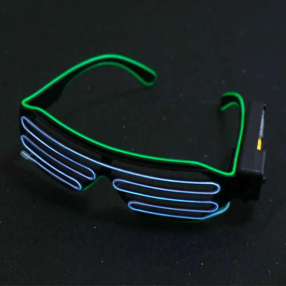 ファッションワイヤレスLED光るメガネクールなダブルカラー発 - Glow In The Dark Party Glasses のレビューと価格