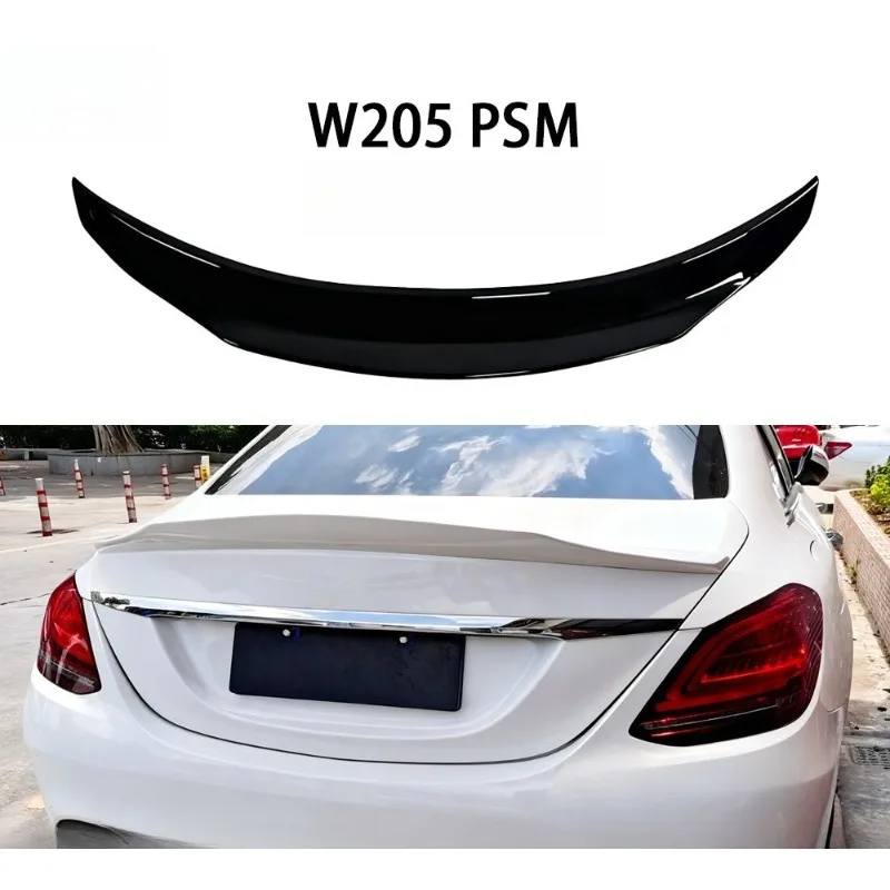 

For Mercedes C-Class W205 2014-2021 PSM Style Rear Trunk Spoiler Gloss Black ABS Plastic Lip Wing Styling Car Upgrade Accessory