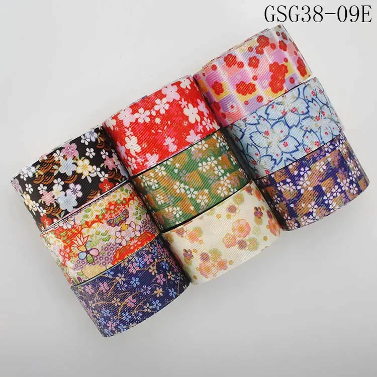 9 yards 38 mm Mixed set fruit & flowers pattern ribbon grosgrain tape ribbon 1Y/style