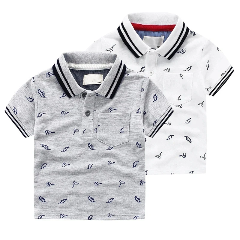 

3-7T kids boys summer cotton Fashion Cartoon brand short sleeve polo shirt