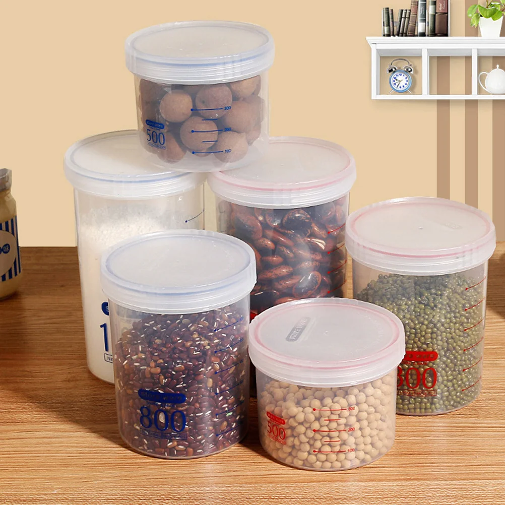 

1Pcs Transparent Storage Jar Sealed Plastic Canister for Long Term Food Preservation Dust Mosquito Resistant Dry Food Storage
