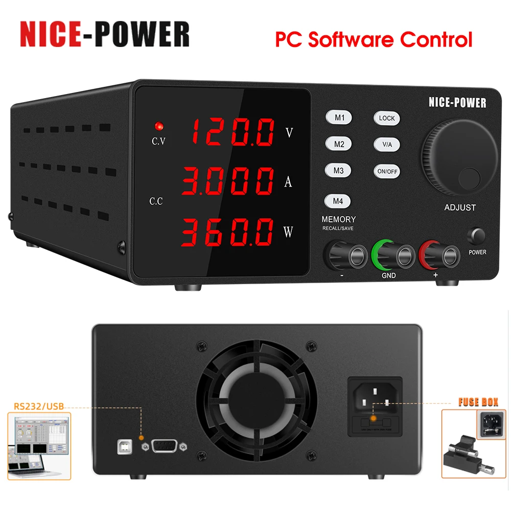 Fonte de Alimentação Programável da C.c. Bancada Ajustável da Manutenção do Laboratório Software do pc Rs232 Porta Usb 30v 300v 5a 60v 200v 300v 10a