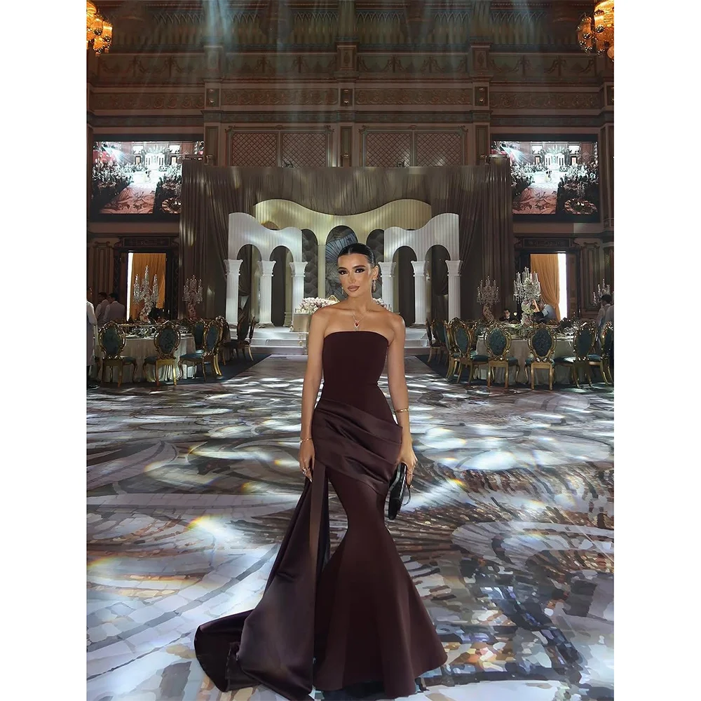 

Sexy Prom Dress Customized Strapless Mermaid Elegant Wedding Guest Gowns for Women 2025 Floor Length Formal Party Dress