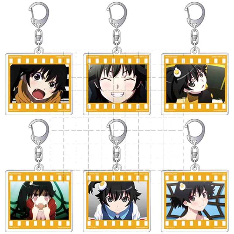 Game Araragi Karen Keychain Doll Anime Acrylic Keyring Pendant for Gift