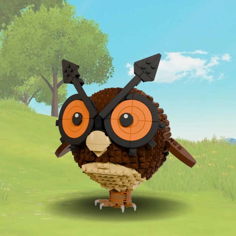 

797PCS Pokemoner Hoothoot MOC DIY Owl Building Blocks Model Creative Birthday Gift for Kids Fans