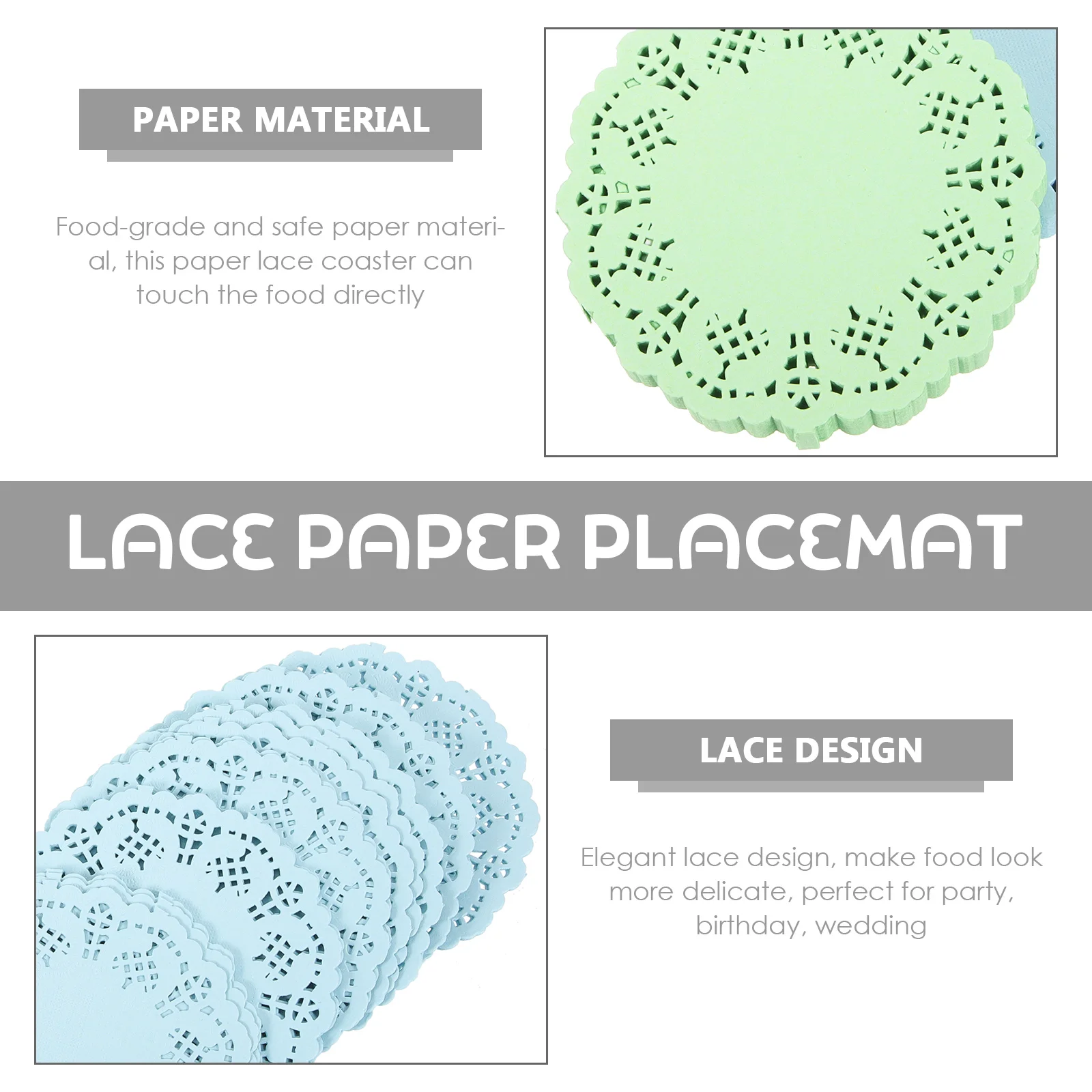 

Flower Base Paper Mat 2 Bags Lace Coasters Round Oil Proof Cake Doilies Dessert Placemats Gold Food Grade Safe Party Wedding