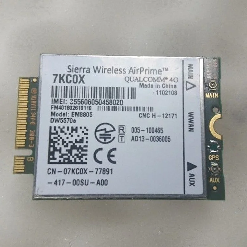 Z For Dell Wireless 5570e (DW5570e) M.2 Mobile Broadband 4G LTE WWAN Card - 7KC0X